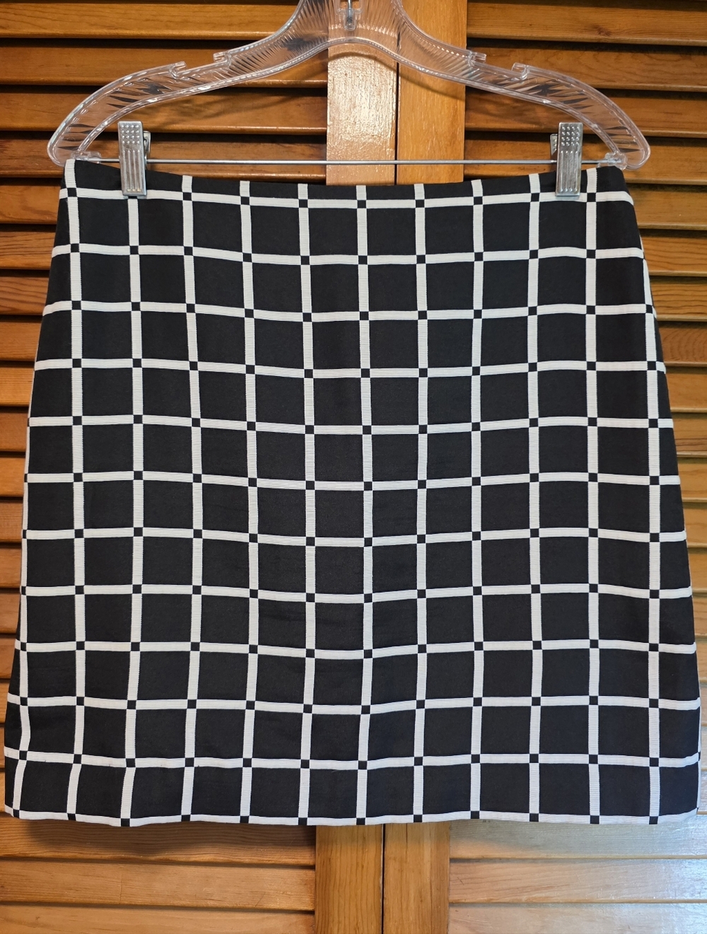 Ann Taylor Straight Pencil Mini Skirt Women's Size 6 Black White Checker Square